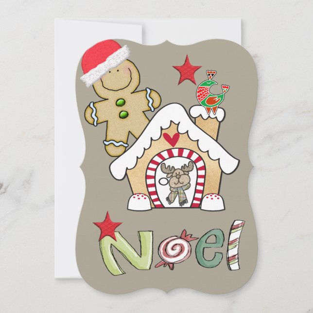 Christmas Gingerbread man Flat Greeting Card (Front)