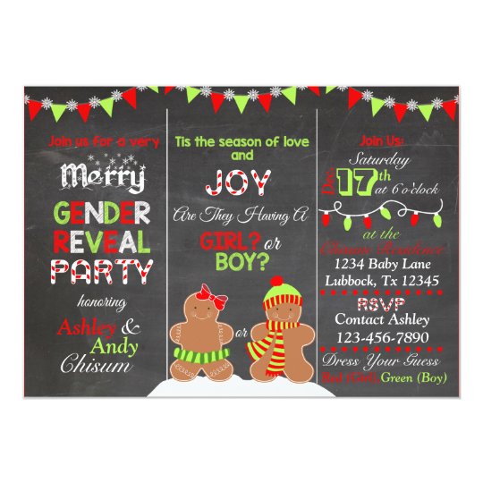 Christmas Gender Reveal Party Invitations 1