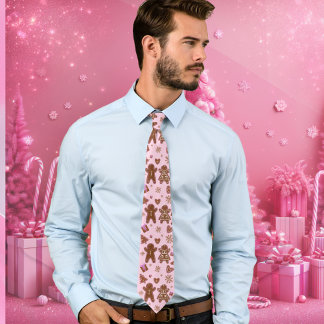 Christmas Gingerbread man gingerbread woman tree  Neck Tie