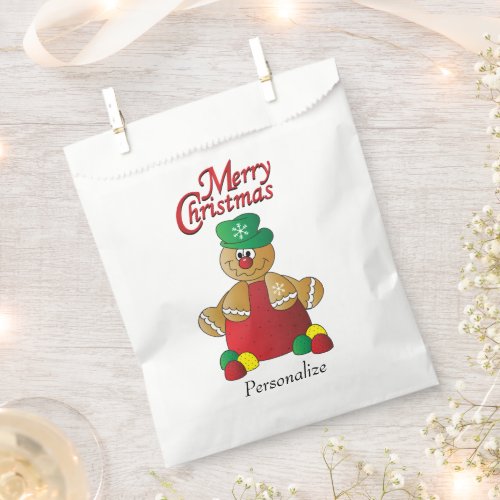 Christmas Gingerbread Man Gumdrops Favor Bag