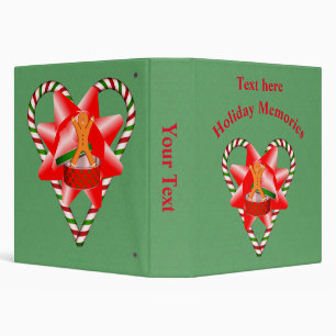 Christmas Gingerbread Man Holiday Personalized 3 Ring Binder
