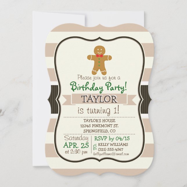 Christmas Gingerbread Man Invitation (Front)