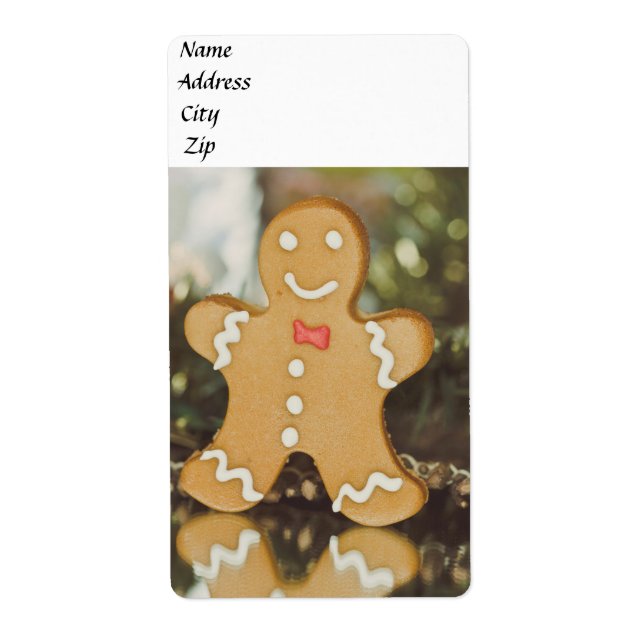 Christmas gingerbread man label (Front)