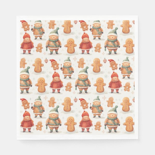 Christmas Gingerbread Man  Napkins (Front)