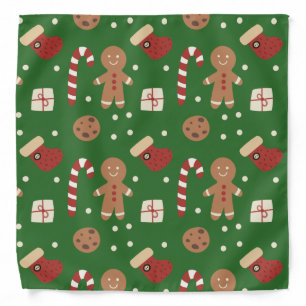 Christmas Gingerbread Man Pattern Bandana