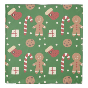 Christmas Gingerbread Man Pattern Duvet Cover