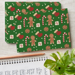 Christmas Gingerbread Man Pattern Envelope