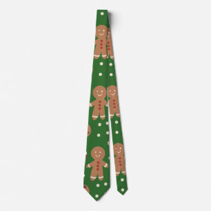 Christmas Gingerbread Man Pattern Neck Tie