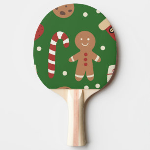 Christmas Gingerbread Man Pattern Ping Pong Paddle