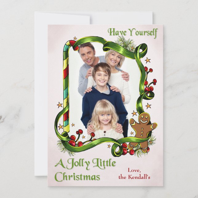 Christmas Gingerbread Man Photo Card (Front)