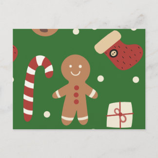 Christmas Gingerbread Man Postcard
