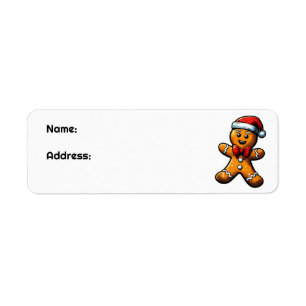 Christmas Gingerbread Man Return Address Label