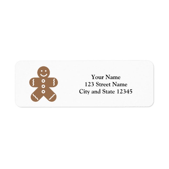 Christmas gingerbread man return address labels (Front)