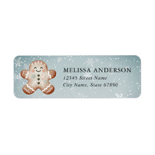 Christmas Gingerbread Man Return Address Labels