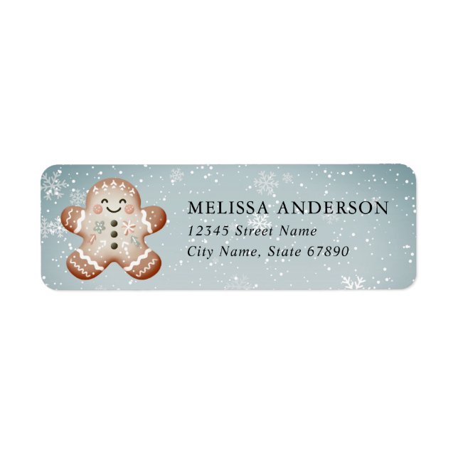 Christmas Gingerbread Man Return Address Labels (Front)