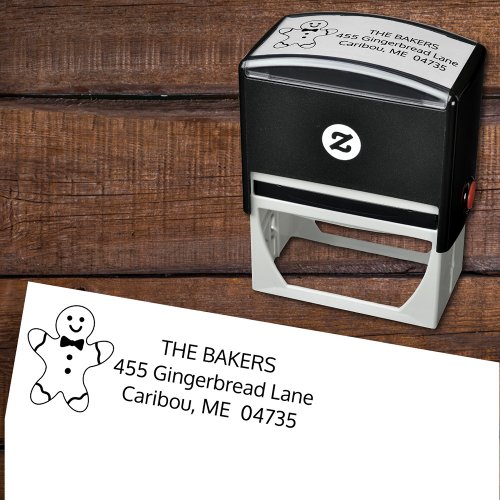 Christmas Gingerbread Man Return Address Self_inking Stamp