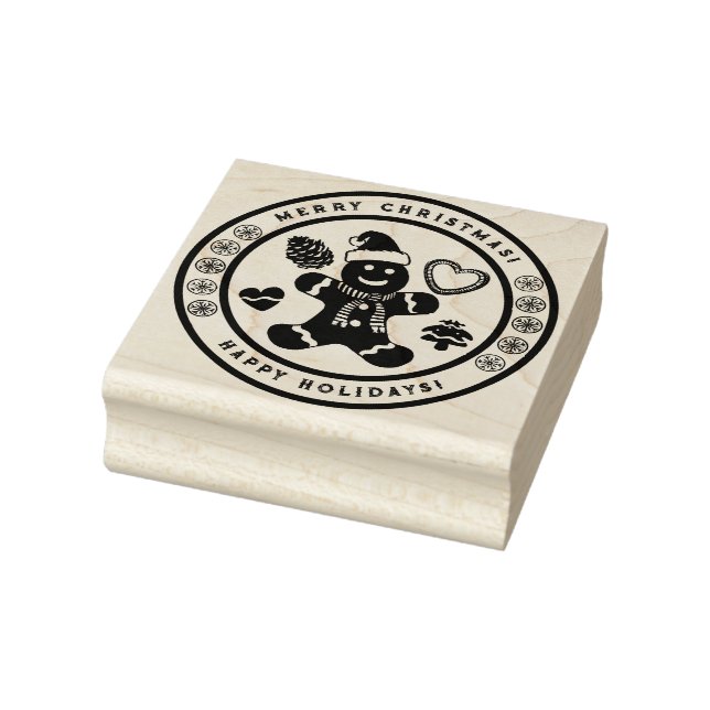 Christmas Gingerbread Man Rubber Stamp (Stamp)