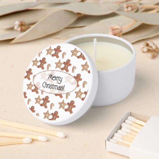 Christmas Gingerbread Man, Star & Cane Cookies  Mini Candle Favors (Insitu)