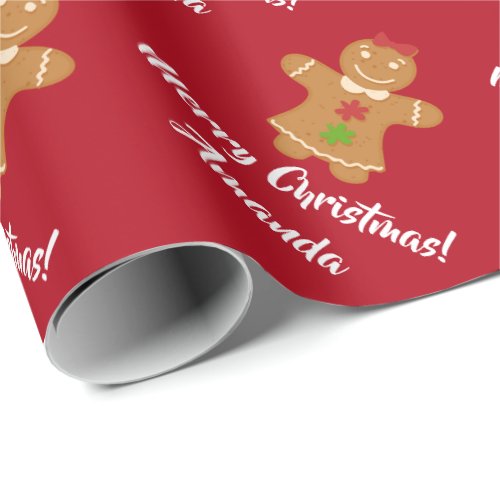 Christmas Gingerbread Man wrapping paper