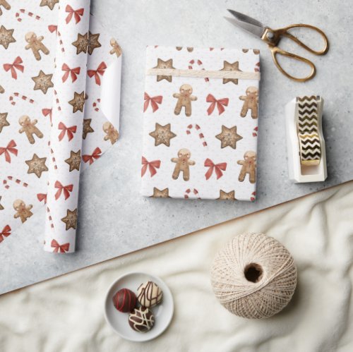 Christmas Gingerbread Man Wrapping Paper