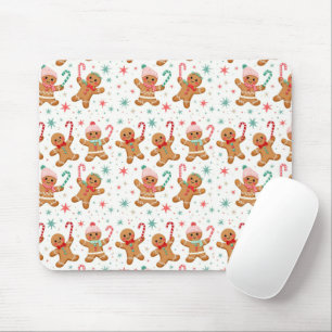 Christmas Gingerbread Men and Candy Canes Mouse Pad