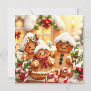 Christmas Gingerbread Men Invitation