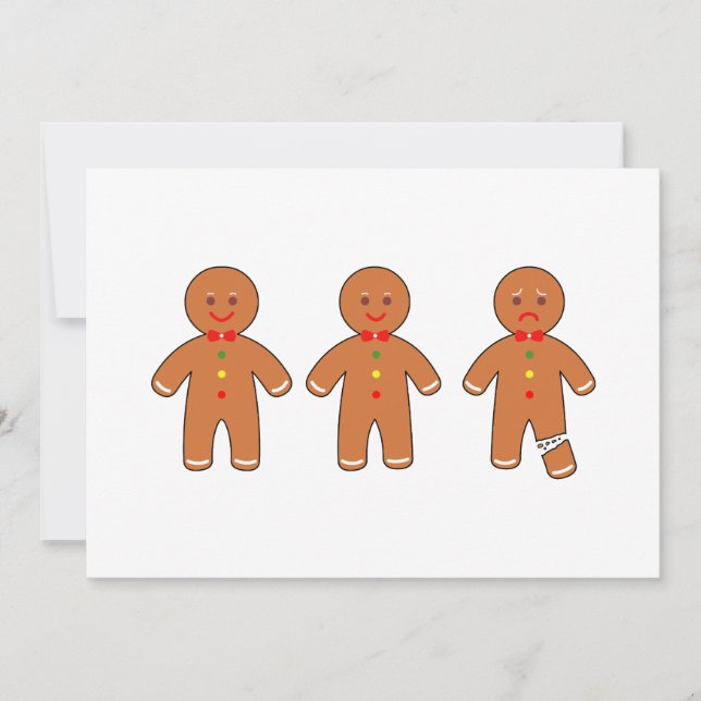Christmas gingerbread men invitation (Front)