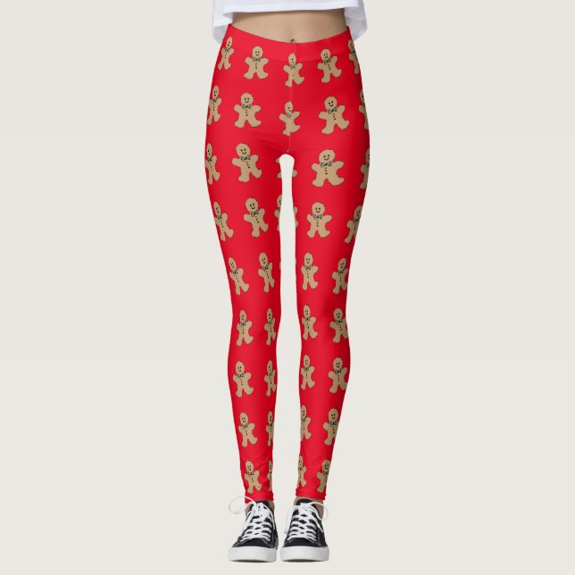 Christmas, gingerbread men, leggings (Front)