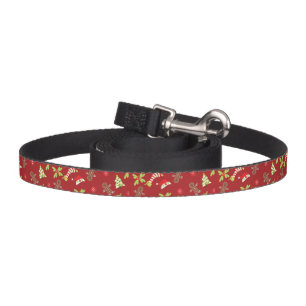 Christmas Gingerbread Men Red Holiday Leash