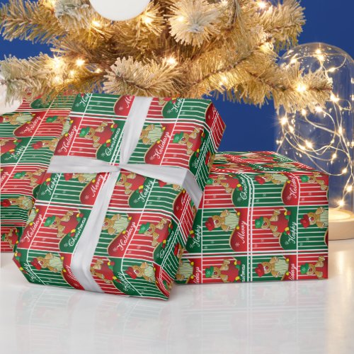 Christmas Gingerbread Men Squares Wrapping Paper