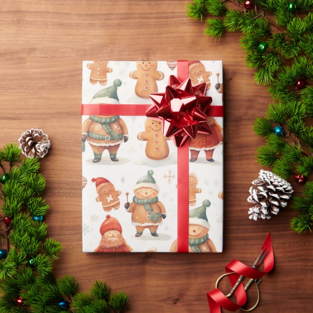 Christmas Gingerbread Men Wrapping Paper (Holiday Gift)