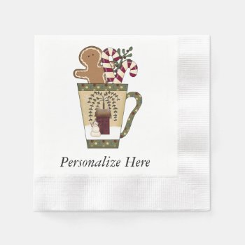 Christmas Gingerbread Napkins by bonfirechristmas at Zazzle
