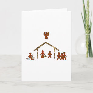 christmas gingerbread nativity holiday card
