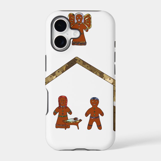 christmas gingerbread nativity iphone case (Back)