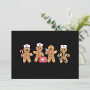 Christmas Gingerbread Nurse Team Crew Gifts Holiday Card