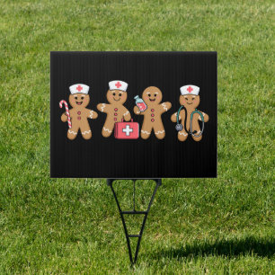 Christmas Gingerbread Nurse Team Crew Gifts Sign