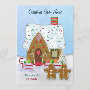 Christmas Gingerbread Open House Invitation