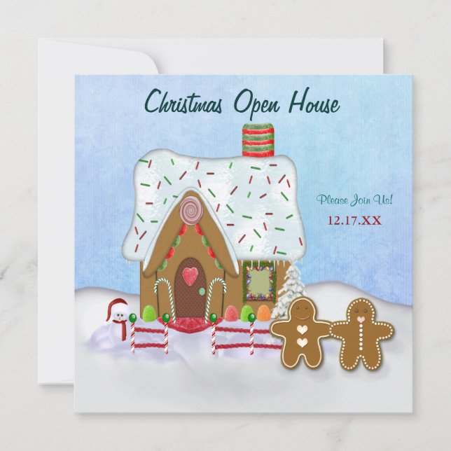 Christmas Gingerbread Open House  Invitation (Front)
