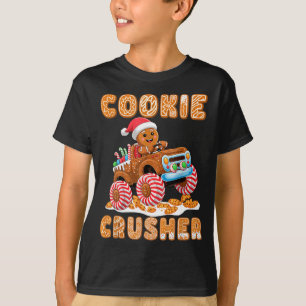 Christmas Gingerbread Pajamas Cookie Crusher Monst T-Shirt