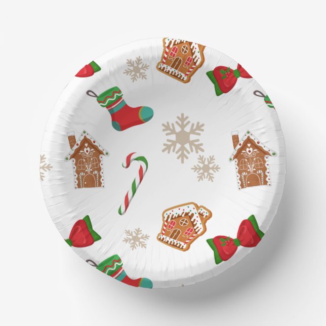 Christmas Gingerbread Paper Bowls (Front)