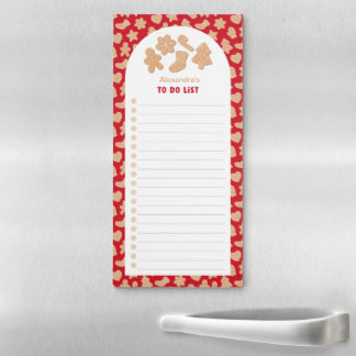 Christmas Gingerbread Pattern Custom To Do List Magnetic Notepad