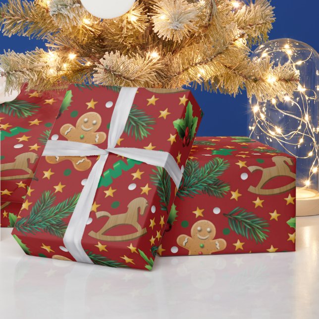 Christmas Gingerbread pattern wrapping paper (Holidays)