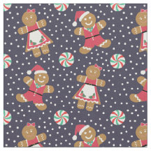 Christmas Gingerbread People Navy