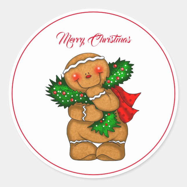 Christmas Gingerbread Person Stickers (Front)