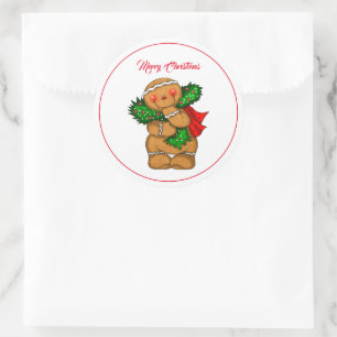 Christmas Gingerbread Person Stickers