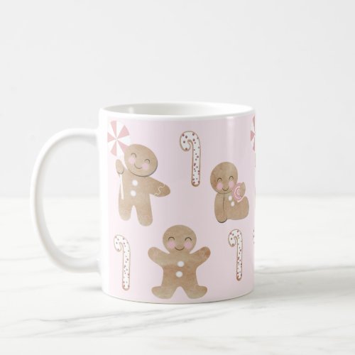 Christmas Gingerbread Pink  Coffee Mug