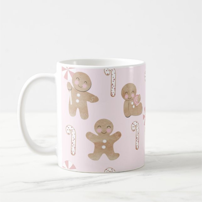 Christmas Gingerbread Pink Mug  (Left)