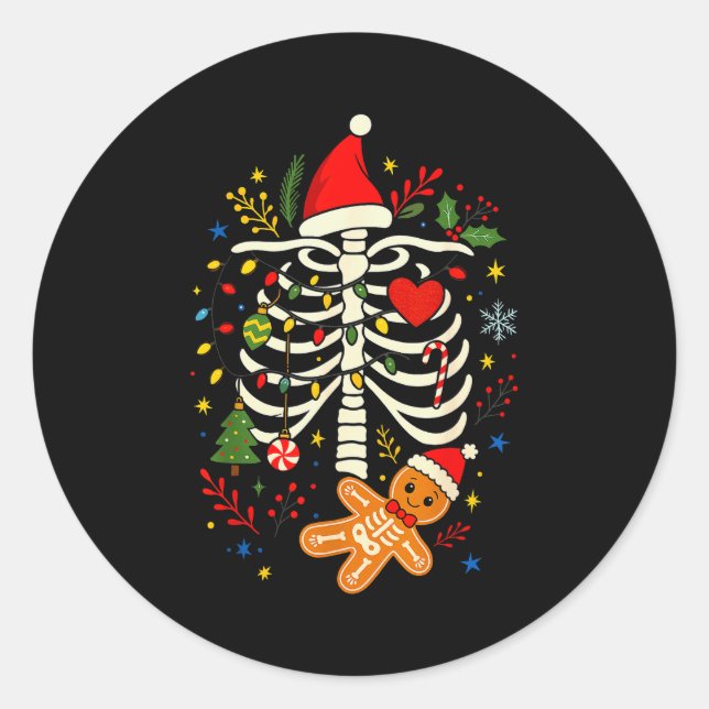 Christmas Gingerbread Pregnancy Announcement Mommy Classic Round Sticker (Front)