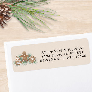 Christmas Gingerbread Return Address Label