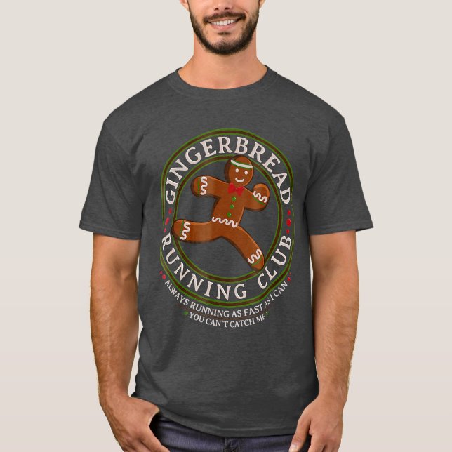 Christmas Gingerbread Running Club T-Shirt (Front)